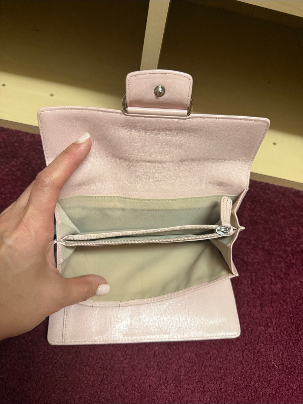 Cole Haan Pale Pink Leather Clutch with Silver Hardware - Picture 3 of 5